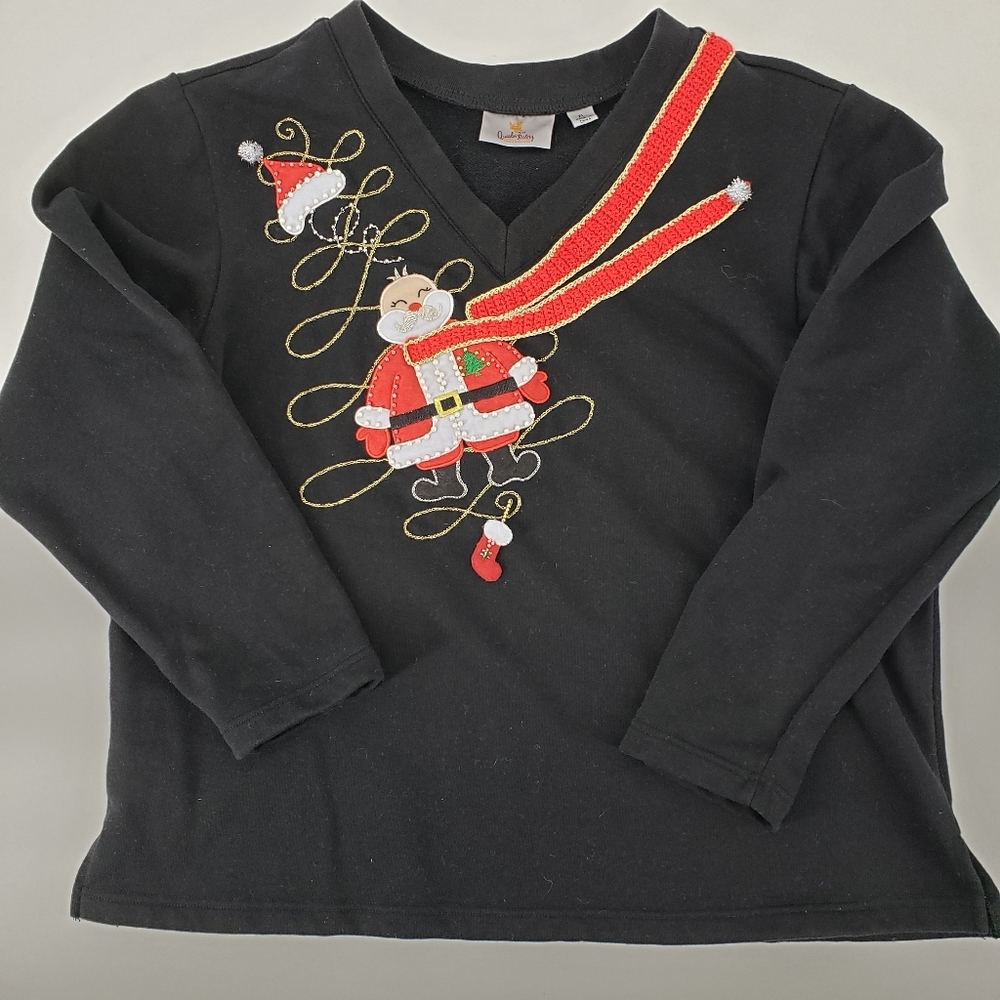 Quacker Factory Santa Christmas Sweatshirt Retired